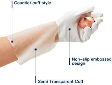 LANON 3 Pairs Skin-Friendly Cleaning Gloves Non-Slip Reusable Brilliant White Medium