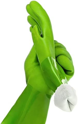 Kitchen Star Ultimate Rubber PVC Gloves with Cotton Lining Green Small