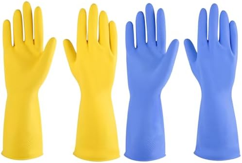 IUCGE Reusable Rubber Dishwashing Gloves 2 or 4 Pairs