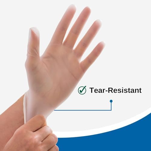 HCS Vinyl Gloves Clear Latex-Free Food Prep Cleaning Exam