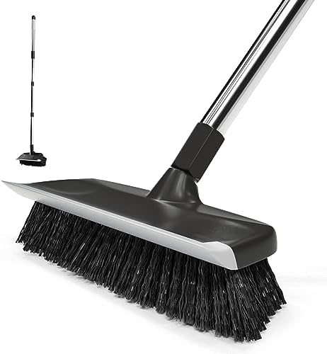 ITTAR 2-in-1 Scrubber Squeegee Brush with 53 Long Handle