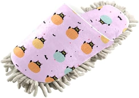 Burbuja Black Cats Mop Slippers for Women Men