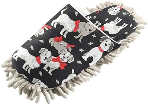 Bulletgxll Dog Pattern Mopping Slippers - Washable and Soft