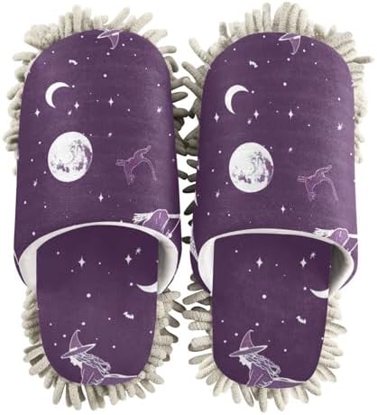 FLildon Microfiber Mop Slippers Halloween Witch Style Washable