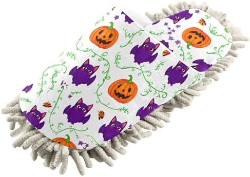 Burbuja Bats Pumpkins Mop Slippers for Home Cleaning