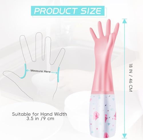 3Pcs Reusable Dishwashing Cleaning Gloves with Non-Slip Design and Cotton Lining