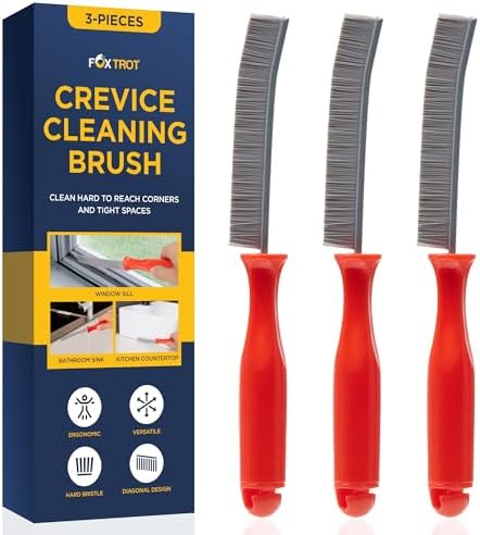 3 Pcs Hard Bristle Crevice Cleaning Brush Set for Home