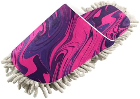 Bulletgxll Pink Wavy Microfiber Cleaning Slippers M