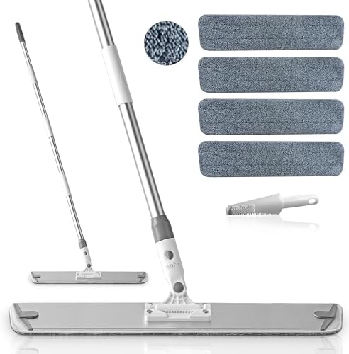 236 Inch Microfiber Floor Mop with 4 Washable Pads