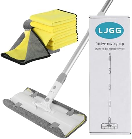 LJGG Microfiber Mop with 4 Pads and Extendable Handle