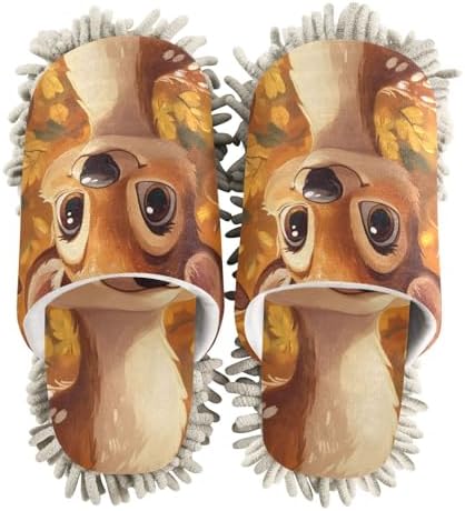 Microfiber Cleaning Slippers with Cartoon Deer Design
