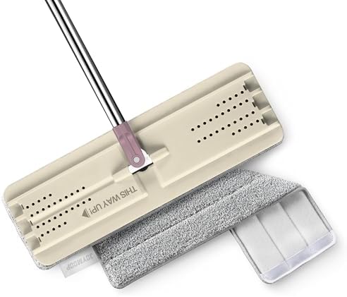 JOYMOOP Flat Mop with Microfiber Pad - 50 Beige Blush Brown