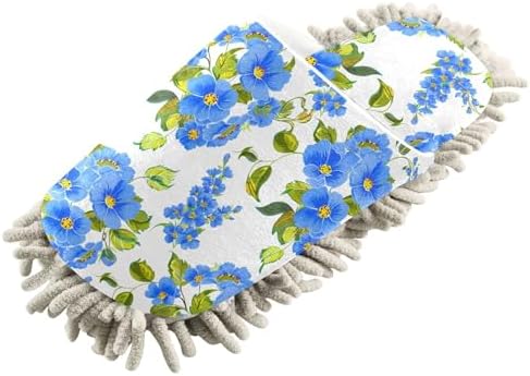 Burbuja Blue Flowers Mop Slippers for Home Cleaning 1