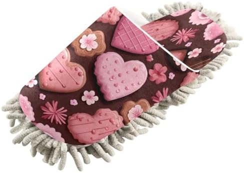 Bulletgxll Heart Mop Slippers - Washable Dust-Free