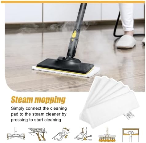 Vamarads N85R 6 Pcs Microfiber Mop Pads for Karcher Steam Cleaners