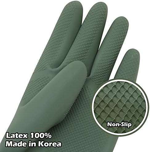 HOMSSEM Dishwashing Gloves 2 Pairs Premium Rubber Gloves for Cleaning