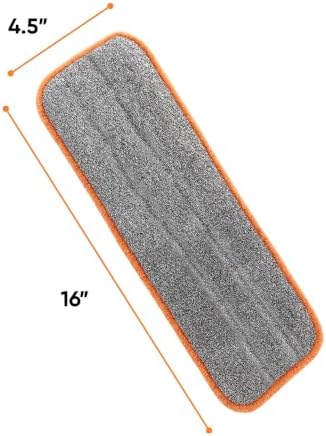 Superio 4-Pack Microfiber Mopping Pads - 8 x 45 Streak-Free
