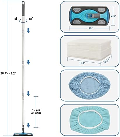 Layers Dust Mop with Reusable Cloths and Dry Pads