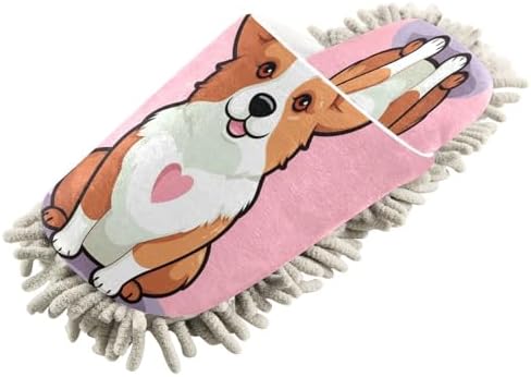 Bulletgxll Cartoon Dog Mopping Slippers for Home Cleaning