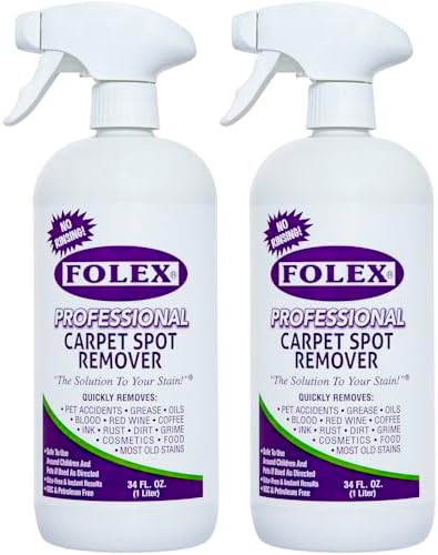 FOLEX 2 Pack Carpet Spot Cleaner Spray Pet Stain Remover 34OZ