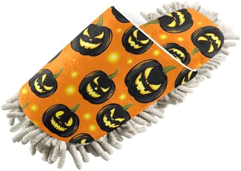 Burbuja Glowing Pumpkins Mop Slippers for Home Cleaning