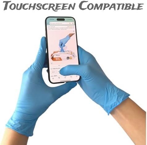 OMELAW Disposable Nitrile Gloves 4 Mil Powder Free