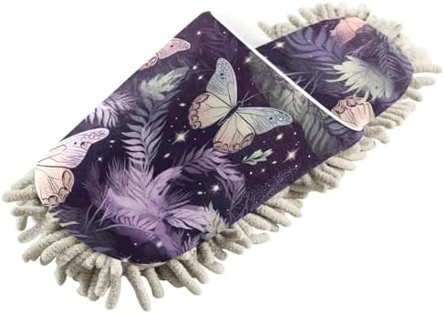 RunningBear Butterfly Purple Mop Slippers Unisex
