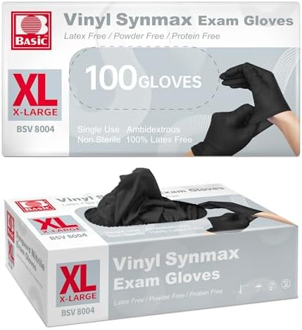 Supmedic Basic Vinyl Exam Gloves 100 Pcs Black