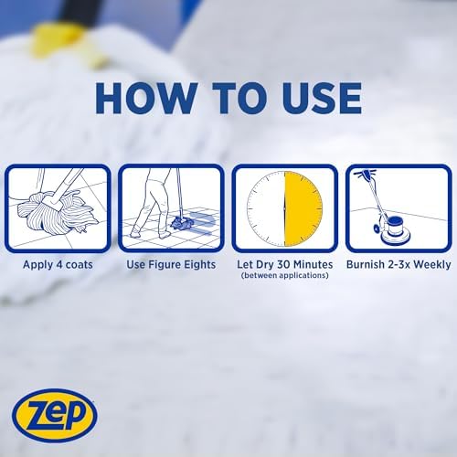 Zep Wet Look Floor Polish 1 Gallon Case of 2