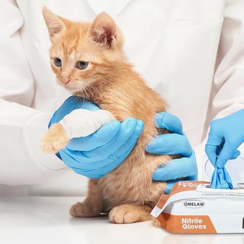 OMELAW Disposable Nitrile Gloves 4 Mil Powder Free