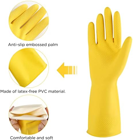 IUCGE Reusable Rubber Dishwashing Gloves 2 or 4 Pairs