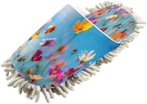 Zhirexin Beautiful Colorful Flowers Cleaning Slippers