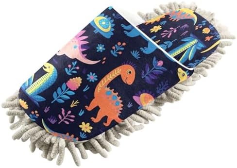 Bulletgxll Colorful Dinosaurs Mopping Slippers L