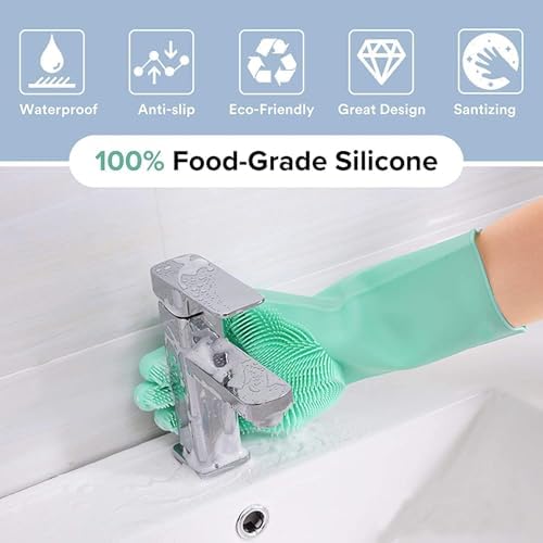 Louis Donn Food Grade Silicone Dish Scrub Gloves Reusable High Heat Resistant