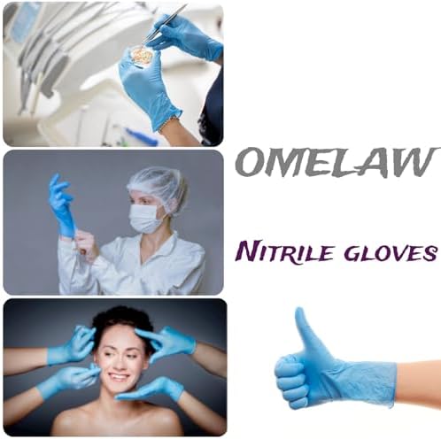 OMELAW Disposable Nitrile Gloves 4 Mil Powder Free