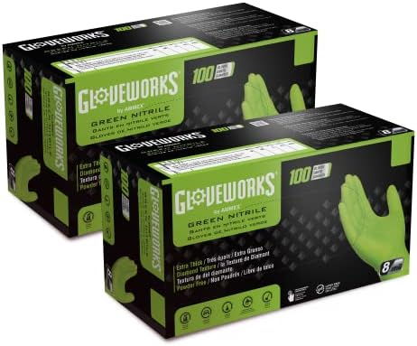 GLOVEWORKS Heavy Duty Nitrile Gloves with Diamond Grip
