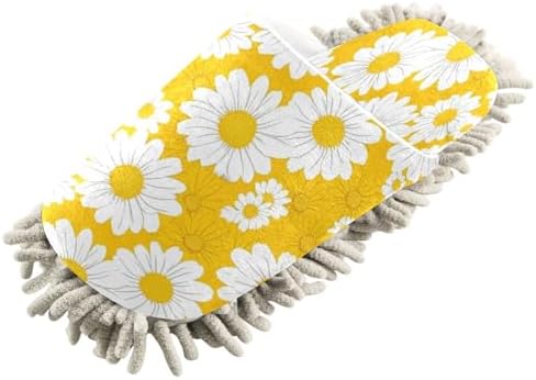 Zhirexin White Daisy Cleaning Slippers Mop Shoes