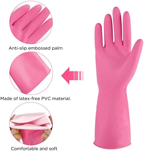 IUCGE Rubber Cleaning Gloves 3 or 6 Pairs Reusable