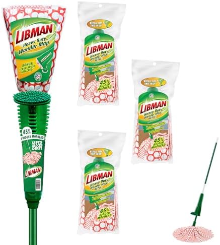 Libman Heavy Duty Wonder Mop Plus 3 Refill Heads