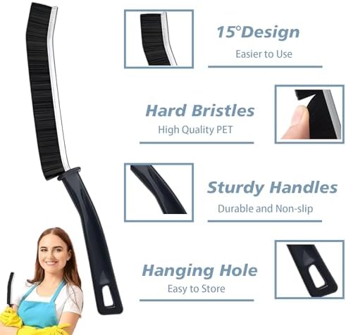 CUNGLIN Crevice Cleaning Brush Narrow Gap Tool for Bathroom Tile Radiator Window Sink and More