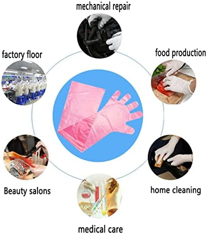 QDAOYU Disposable Long Plastic Gloves 50 Pcs Red 355 Inch
