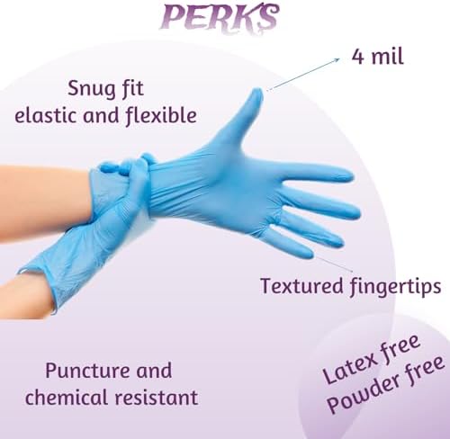OMELAW Disposable Nitrile Gloves 4 Mil Powder Free
