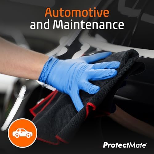 Protectmate Blue Nitrile Gloves - 5 Mil Food Prep Textured Handling