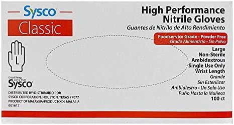 Sysco High Performance Nitrile Gloves 100 Count