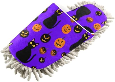 Burbuja Cats Pumpkins Mop Slippers for Home Kitchen Cleaning