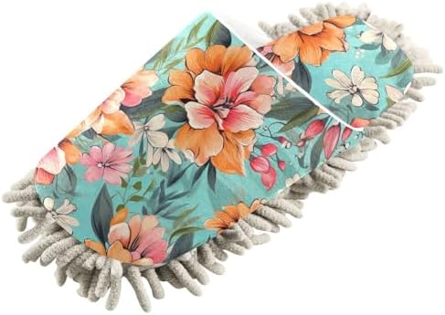 RunningBear Hibiscus Mop Slippers with Chenille Sole