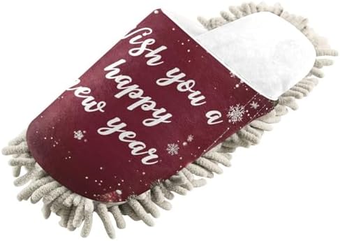RunningBear White Red Christmas Mop Slippers for Home