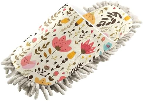 RunningBear Cute Floral Mop Slippers for Women Kitchen Cleaning