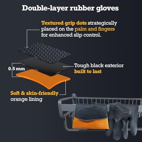 Exprosiflux 3 Pairs Heavy Duty Rubber Cleaning Gloves