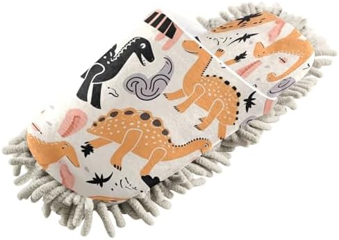 Bulletgxll Colorful Dinosaurs Cleaning Mop Slippers - L